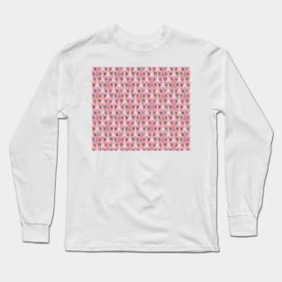 Cutesy Pink Eiffel Tower Pattern Long Sleeve T-Shirt